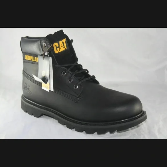 CAT Caterpillar colorado - Men's leather Boots winter boots black - Picture 8 of 12